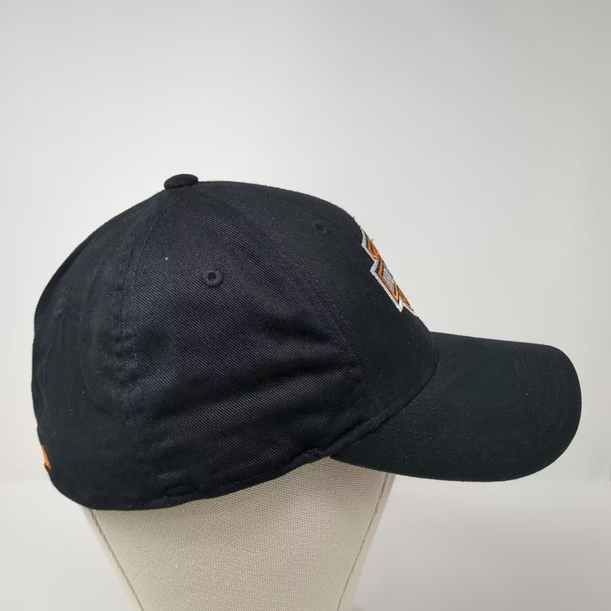 Harley-Davidson Black Baseball Cap M Embroidered Shield Logo Fitted Hat Orange