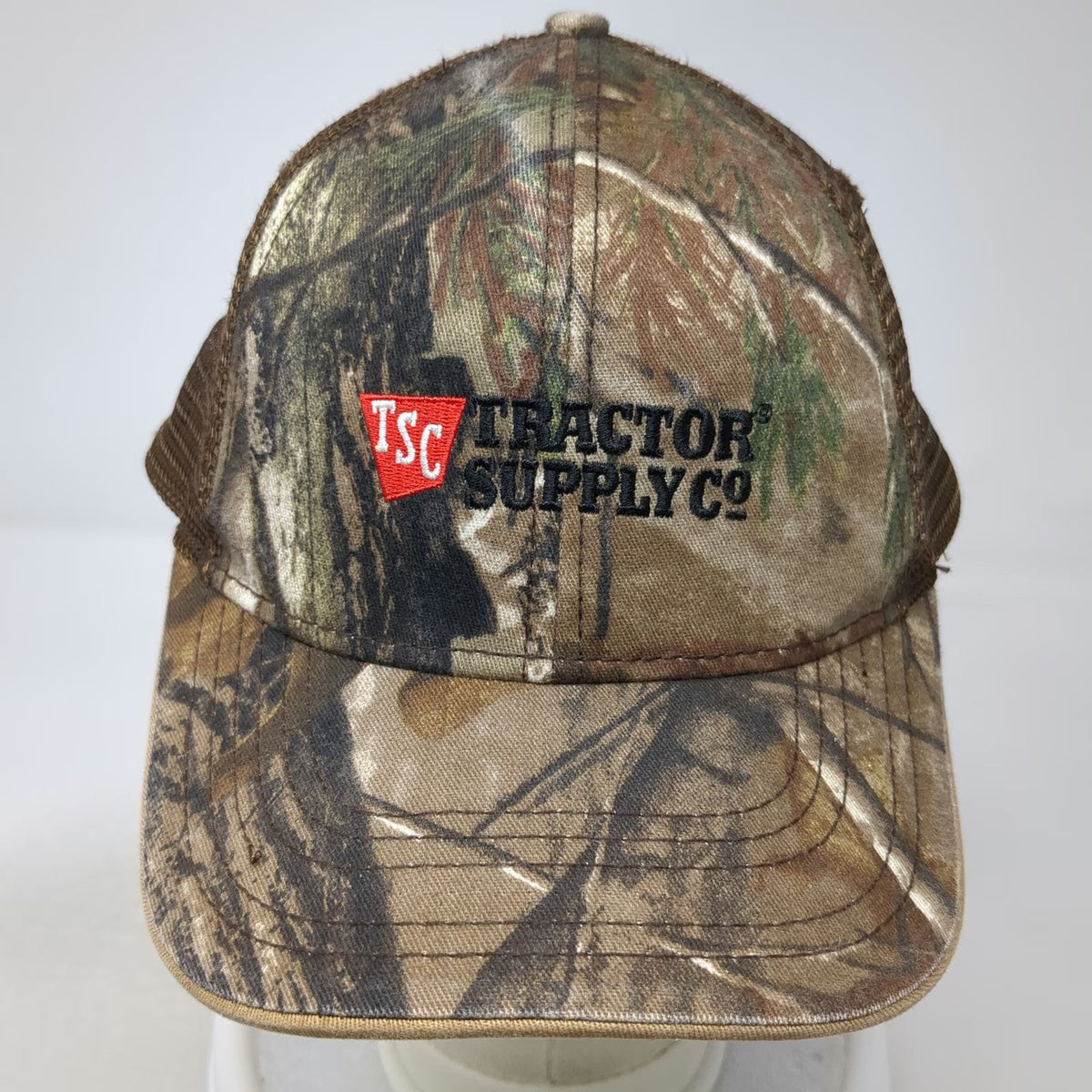 Tractor Supply Co Baseball Cap Brown Camo One Size Mesh Strapback TSC Logo Hat