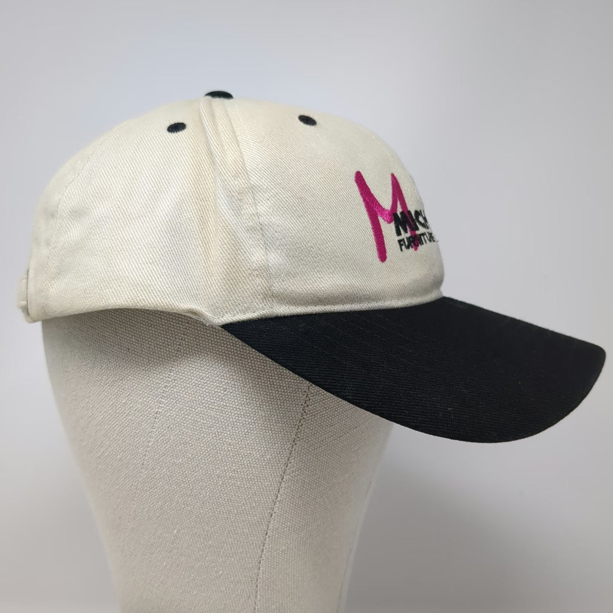 Cotton Deluxe Michael's Furniture Showplace Beige Black Baseball Cap OSFM Hat
