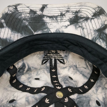 Adidas Baseball Cap Black White One Size Tie Dye Trefoil Logo Strap Buckle Hat