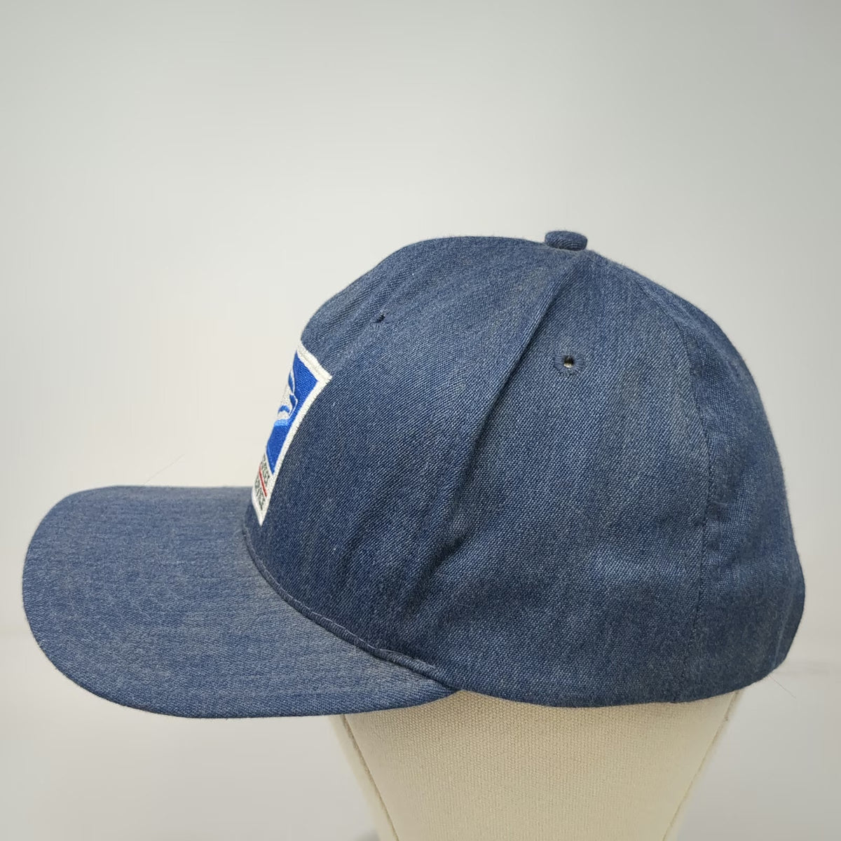 US United States Uniform Company Snapback Blue M USPS Logo Denim Hat USA Vintage