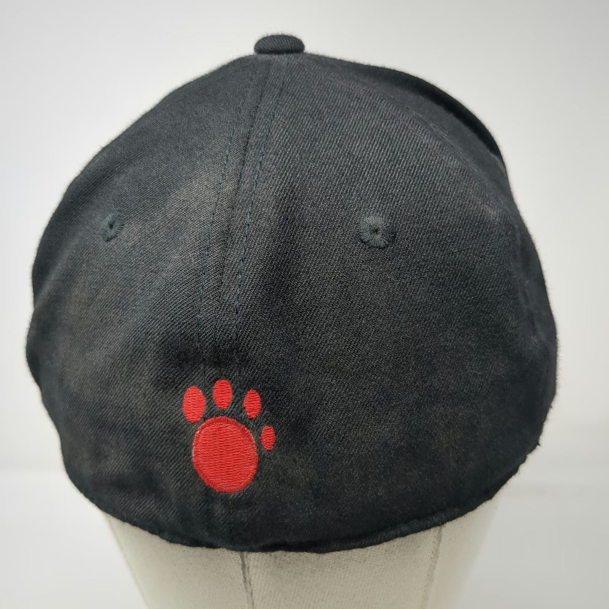 Richardson Baseball Cap Black 7 1/4 Fitted GHS Paw Print Grey Underbrim Hat