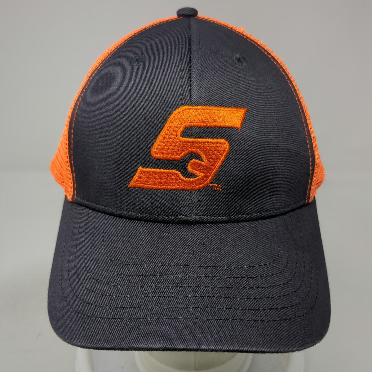 Snap-on Tools Baseball Cap Black Orange One Size Mesh Back Strapback Logo Hat