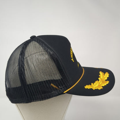 American Legion Trucker Hat Black One Size Adjustable Mesh Back 6 Panel Otto
