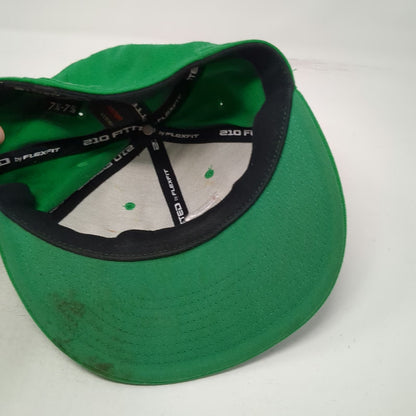 Flexfit Dew Tour Green 7 5/8 Baseball Cap Hat Autographed Signed Fitted Logo
