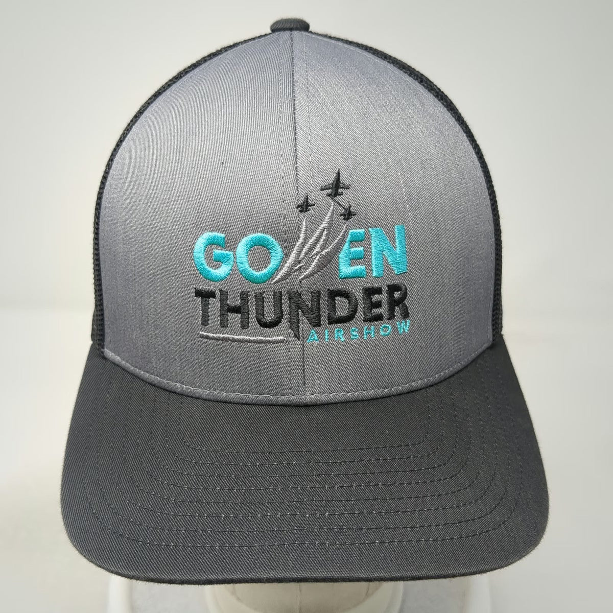 Pacific Headwear Gray Trucker Hat One Size Gowen Thunder Airshow Mesh Snapback