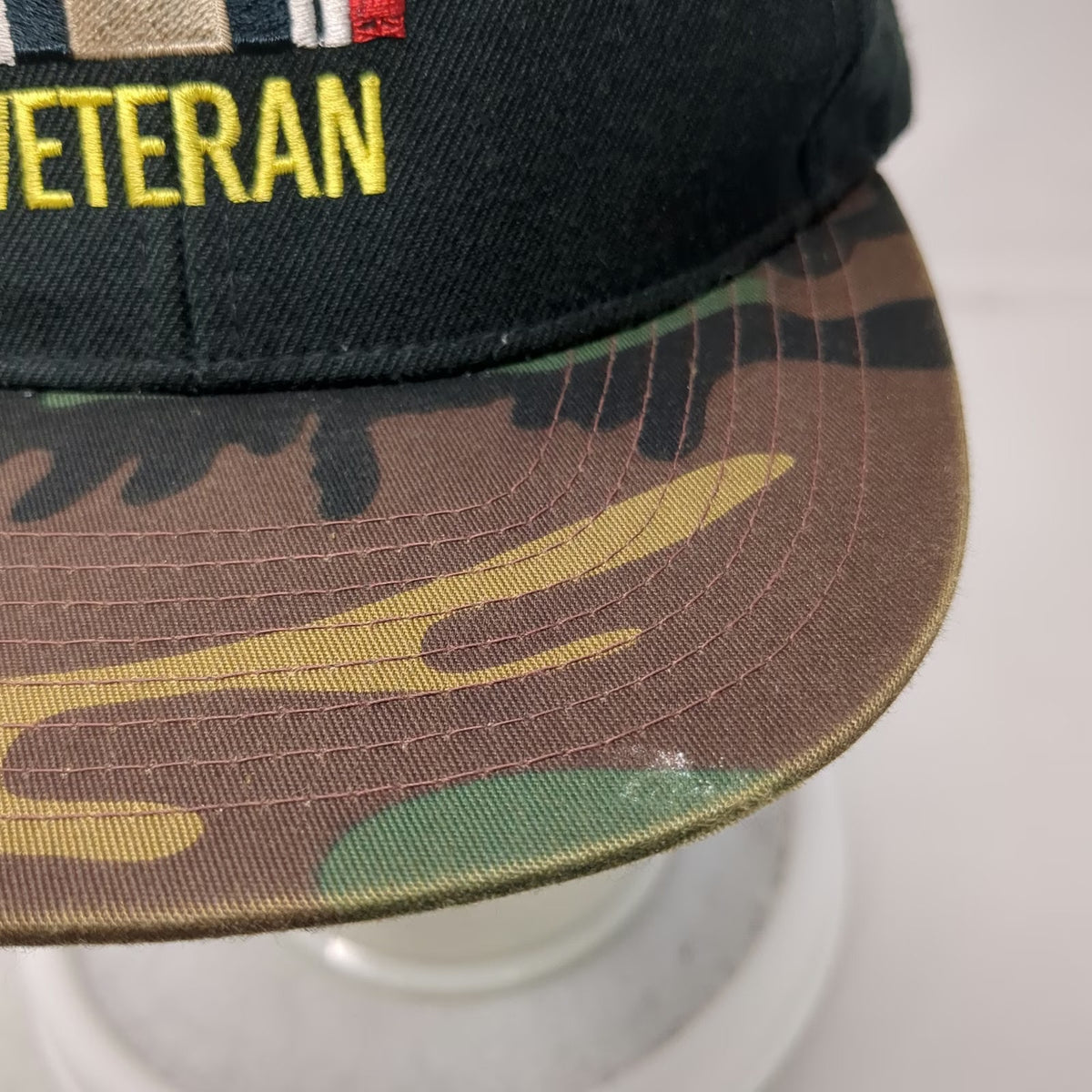 Yupoong Snapback Hat Black One Size Iraqi Freedom Veteran Camo Brim Military