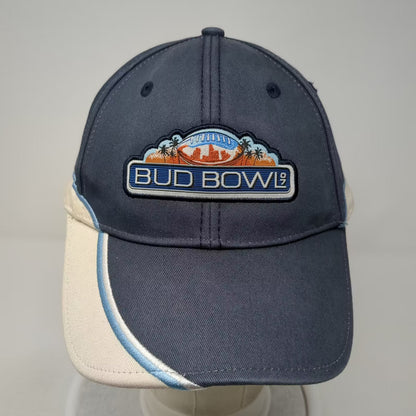 Bud Light Bud Bowl 97 Football Embroidered Cap Strapback Blue Beige OSFA