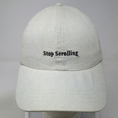 rubi Baseball Cap Blue One Size Stop Scrolling Embroidered Denim Adjustable Hat