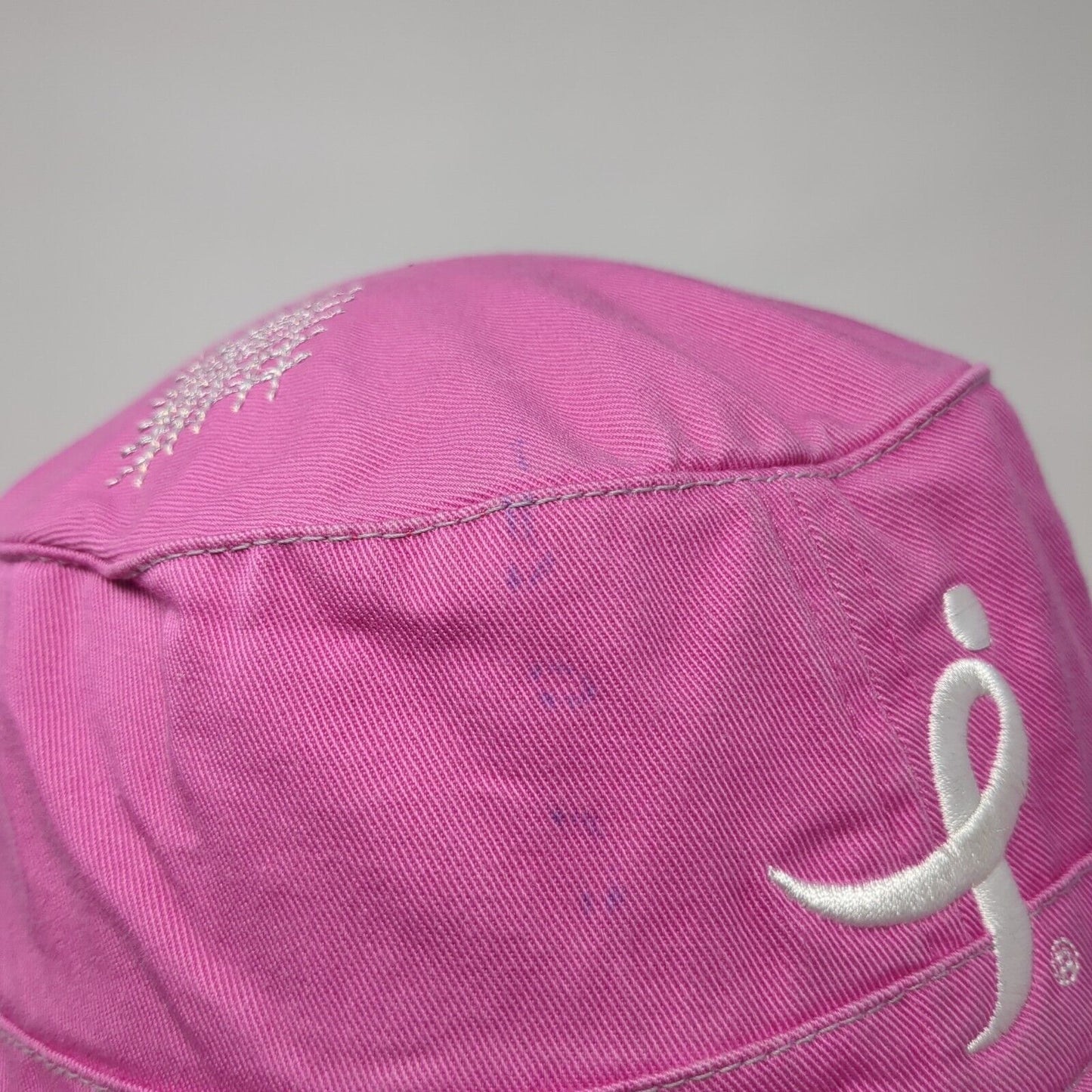 In Pink Cadet Army Cap Pink One Size Adjustable Embroidered Distressed Cotton