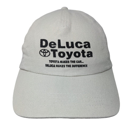 DeLuca Toyota Slideback Hat Tan One Size Adjustable Vented Holes 6 Panel Cobra