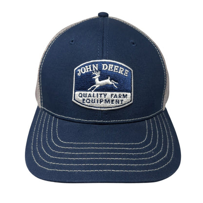 John Deere Quality Farm Equipment Snapback Trucker Hat Blue OS Adjustable Mesh