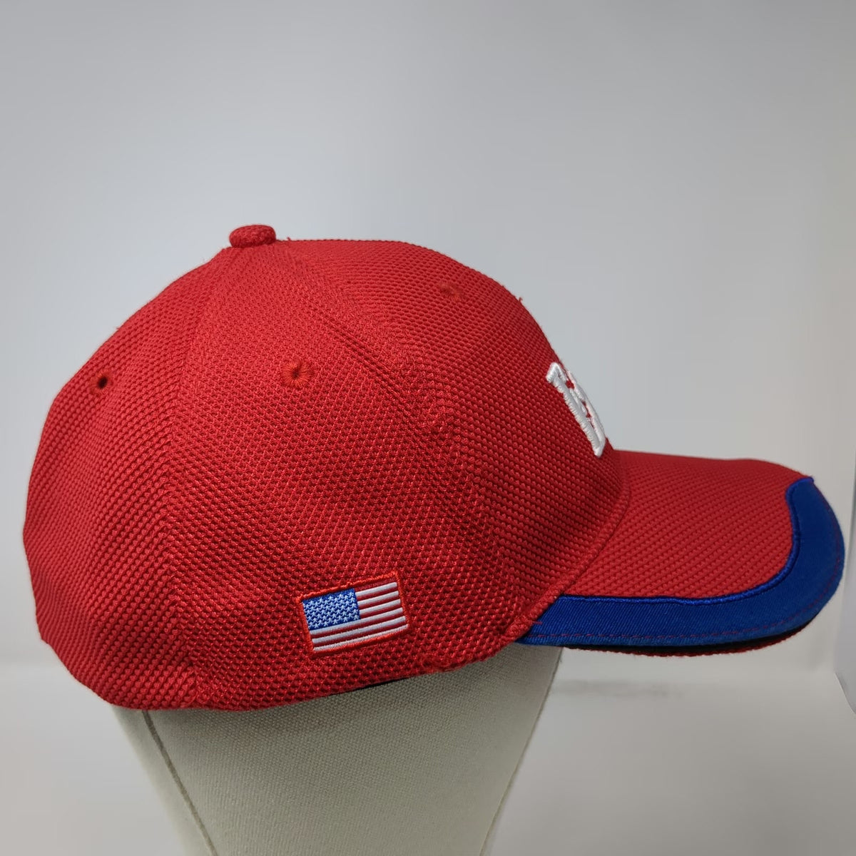 Camp Easton Boy Scouts of America Red Blue Baseball Cap Hat L Mesh Flag Logo