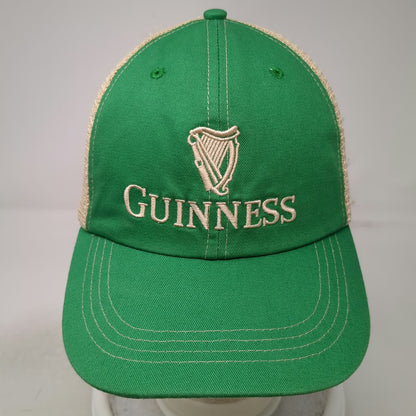 Guinness Trucker Hat Green One Size Mesh Snapback Harp Logo Embroidered Beer