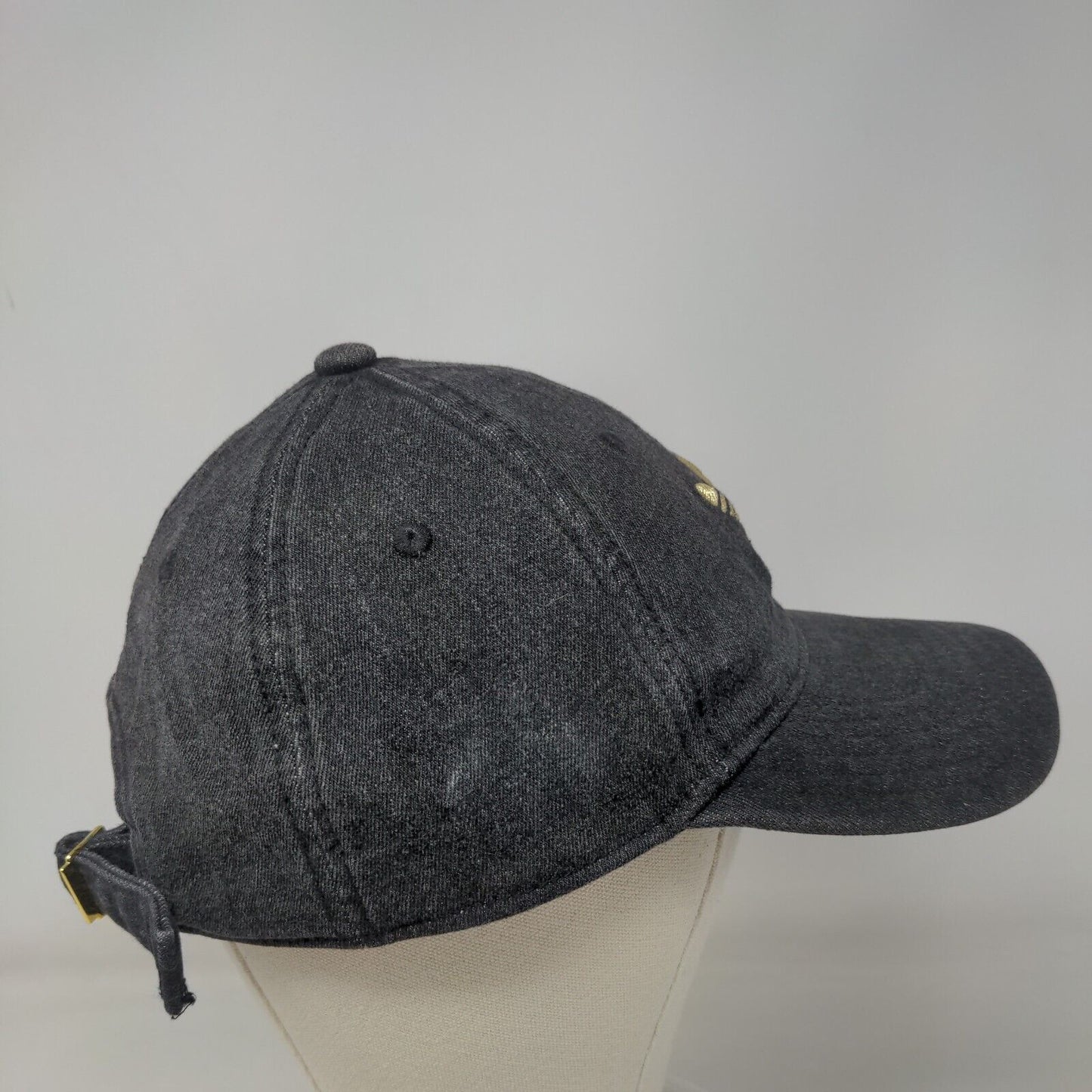 Adidas Slideback Hat Black OSFM Adjustable Embroidered Trefoil 6 Panel Cotton