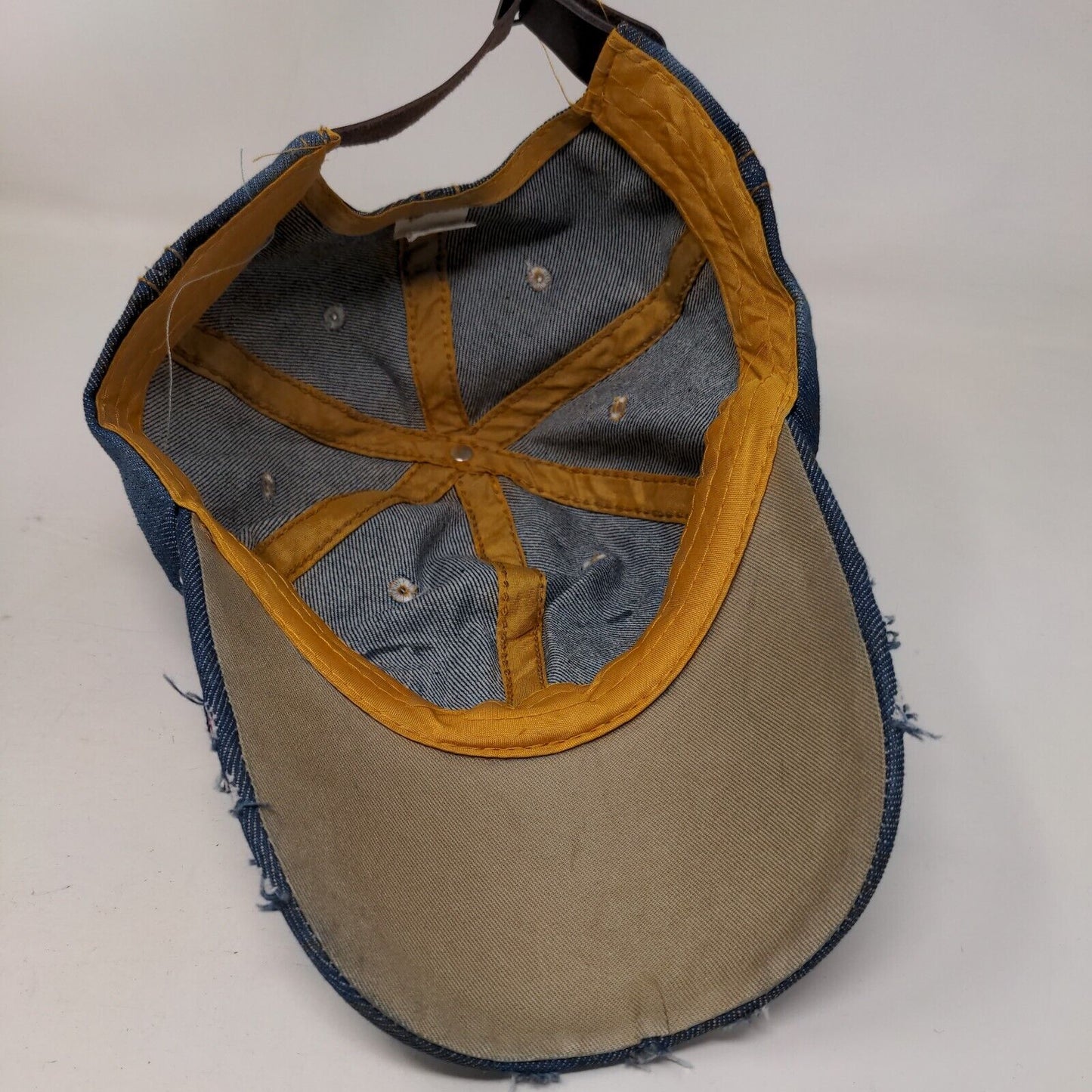 Aruba Bling Slideback Hat Blue One Size Denim Leather Strap Embellished