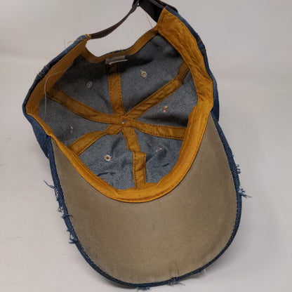 Aruba Bling Slideback Hat Blue One Size Denim Leather Strap Embellished