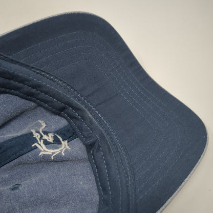 Wave Strapback Baseball Cap Blue One Size Adjustable Embroidered 6 Panel Denim