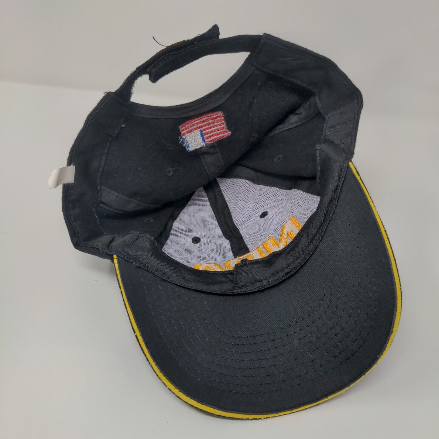 NRA Strapback Hat Black One Size Adjustable Embroidered American Flag