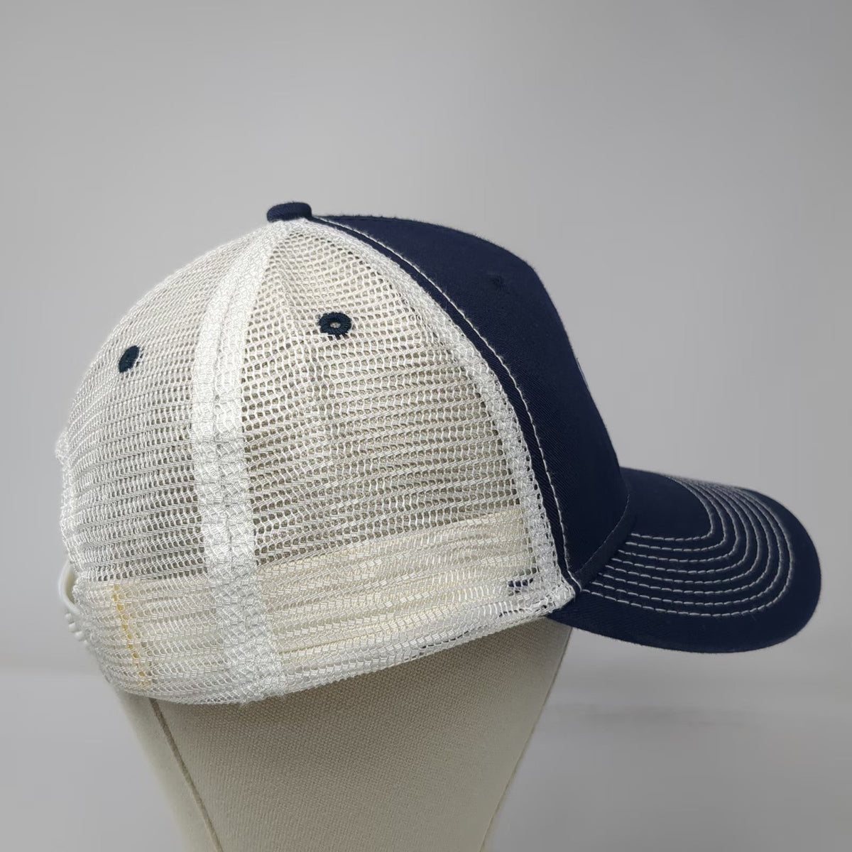 Ouray Sportswear Trucker Hat Blue White One Size Mesh Maine Sun Waves Trees hat