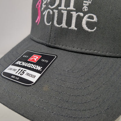 Richardson Trucker Hat Gray Size L Golf for the Cure Mapei Mesh Snapback
