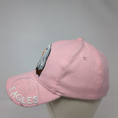 Eagles Strapback Hat Pink One Size Adjustable Embroidered 6 Panel