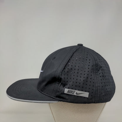 Nike Snapback Hat Black One Size Adjustable Breathable Mesh Swoosh Logo