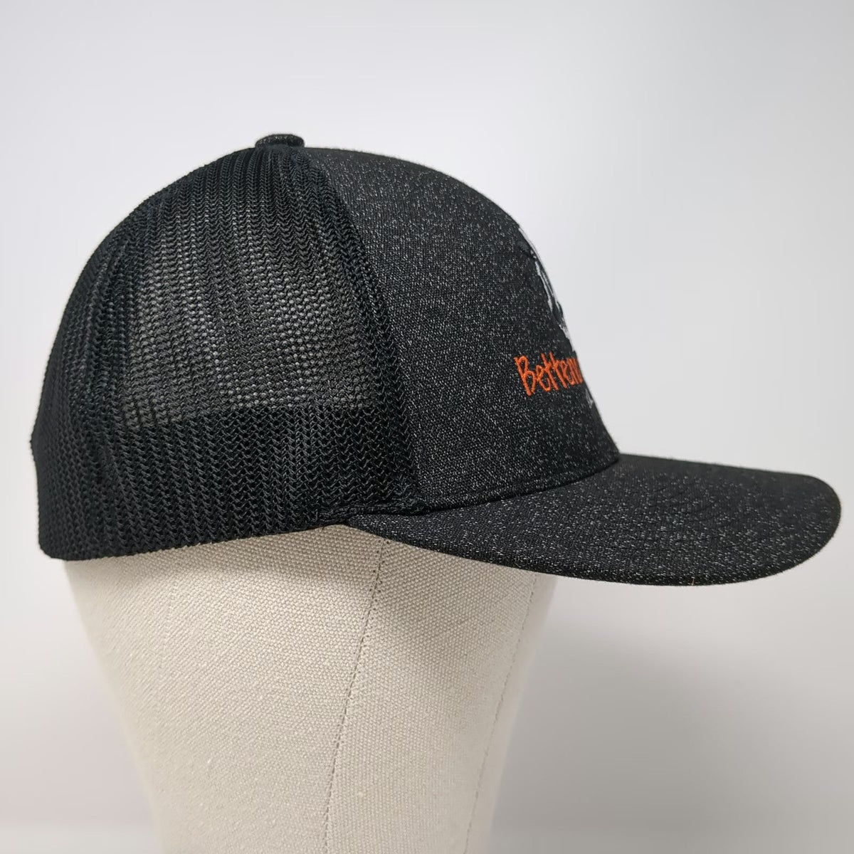 Bettencourt Dairy Cow Logo Baseball Cap Black One Size Mesh Stretch Fitted Hat