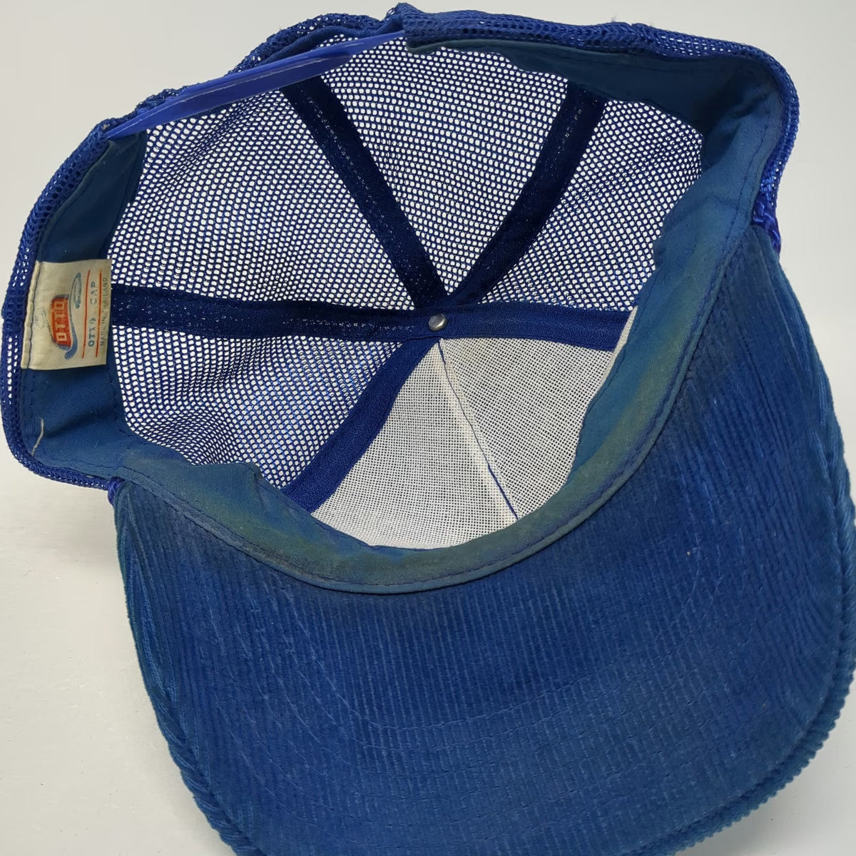 Otto Trucker Hat Blue One Size Snapback Corduroy Rope Wheat Western Malting