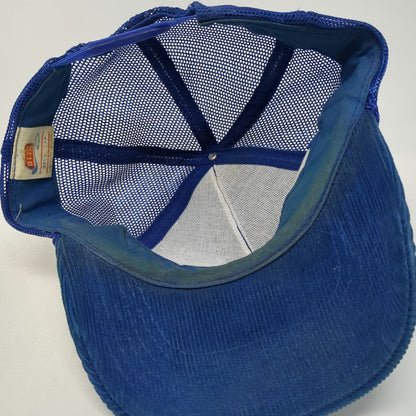 Otto Trucker Hat Blue One Size Snapback Corduroy Rope Wheat Western Malting
