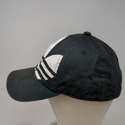 Adidas Baseball Cap Black OSFM Trefoil Logo Large Graphic Cotton Slideback Hat