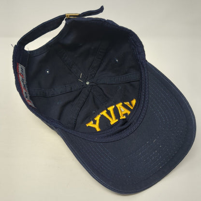Navy Slideback Hat Blue One Size Embroidered 6 Panel Armed Forces Gear