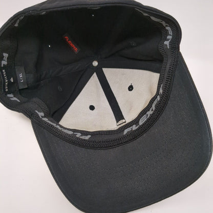 Quiksilver 1969 Fitted Hat Black L/XL Embroidered Flexfit 6 Panel