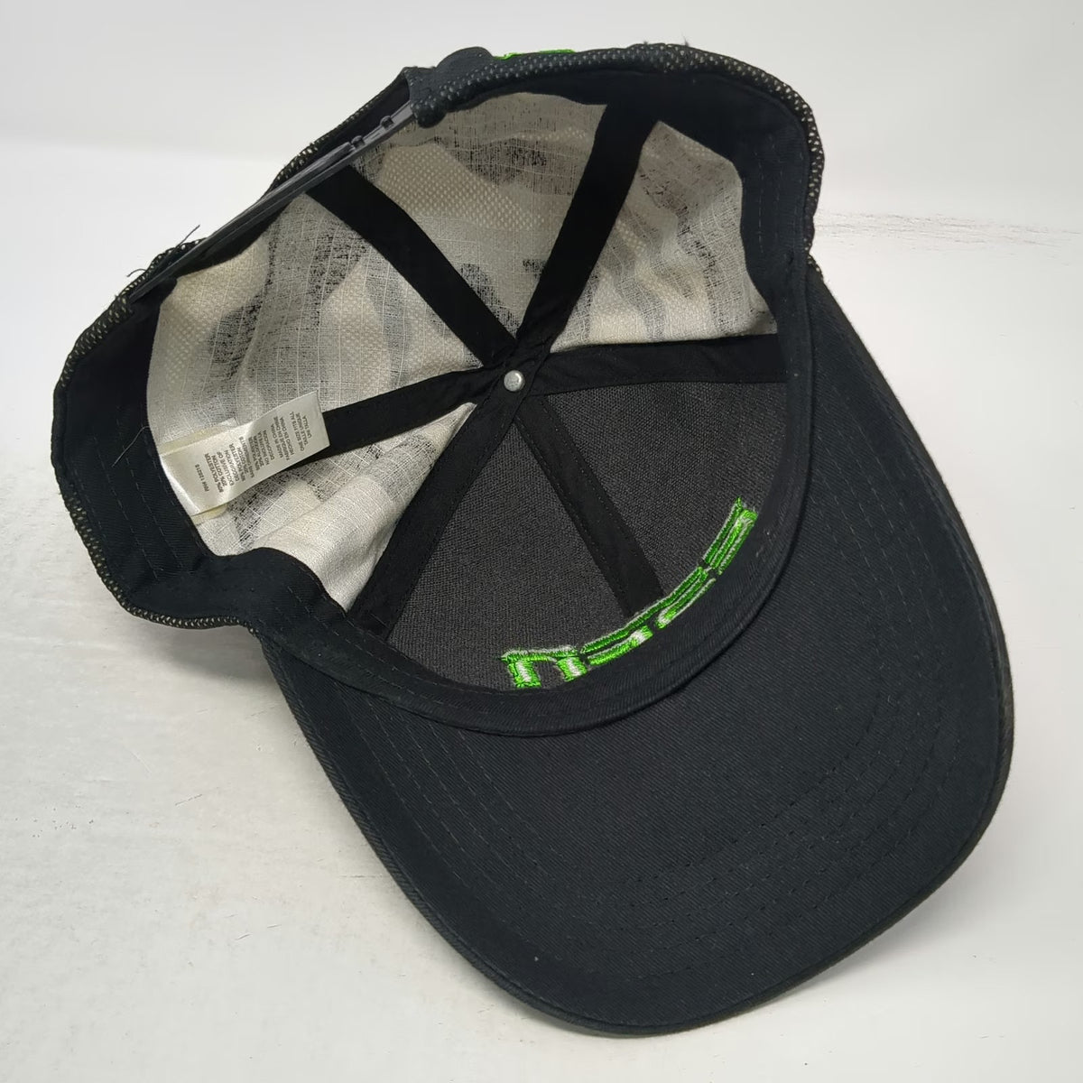 ESPN Camo Mesh Trucker Hat Black Green Gray One Size Snapback 79 Logo Sports TV