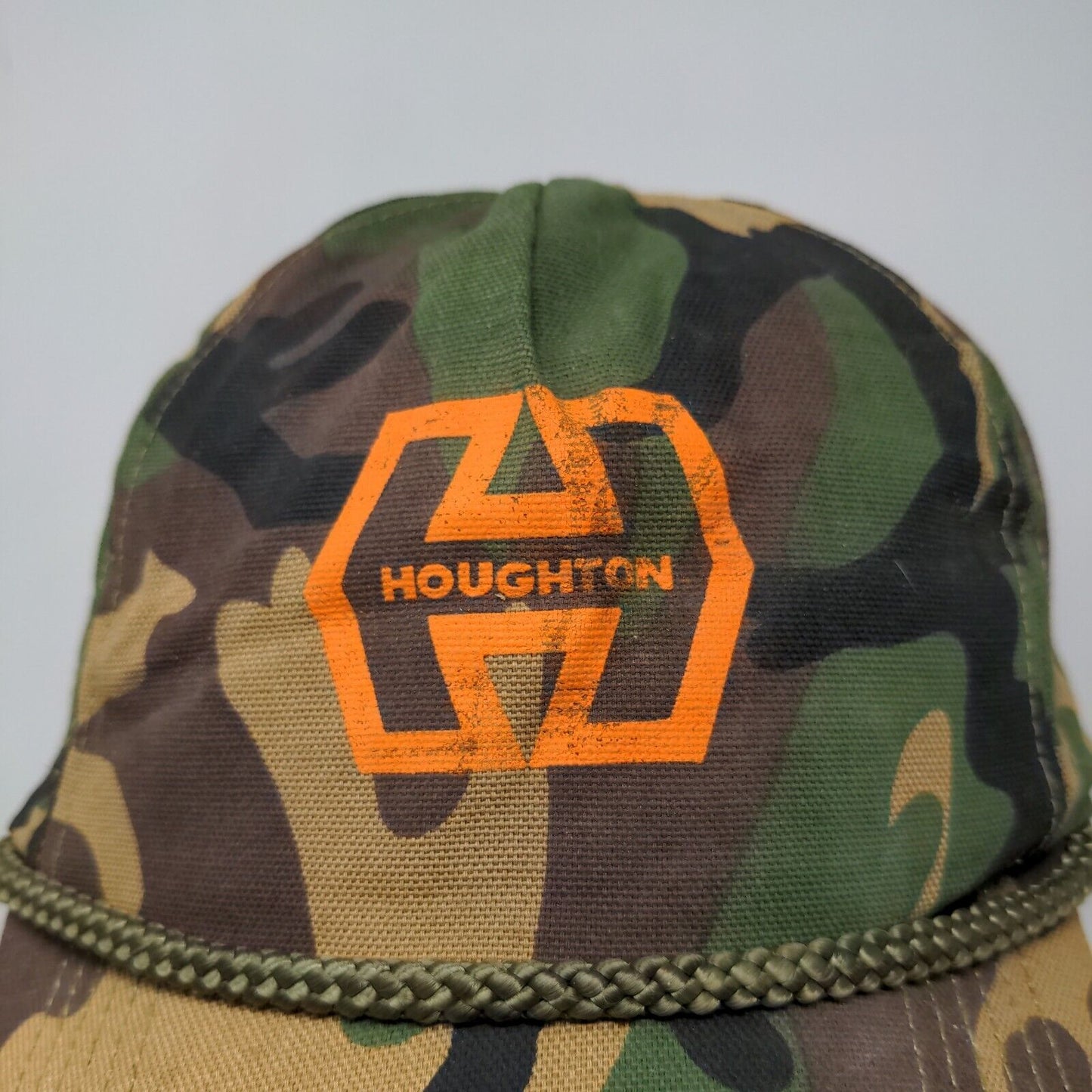 San Sun Men's Snapback Camo Trucker Hat OSFA Houghton Graphic Logo Vintage Logo