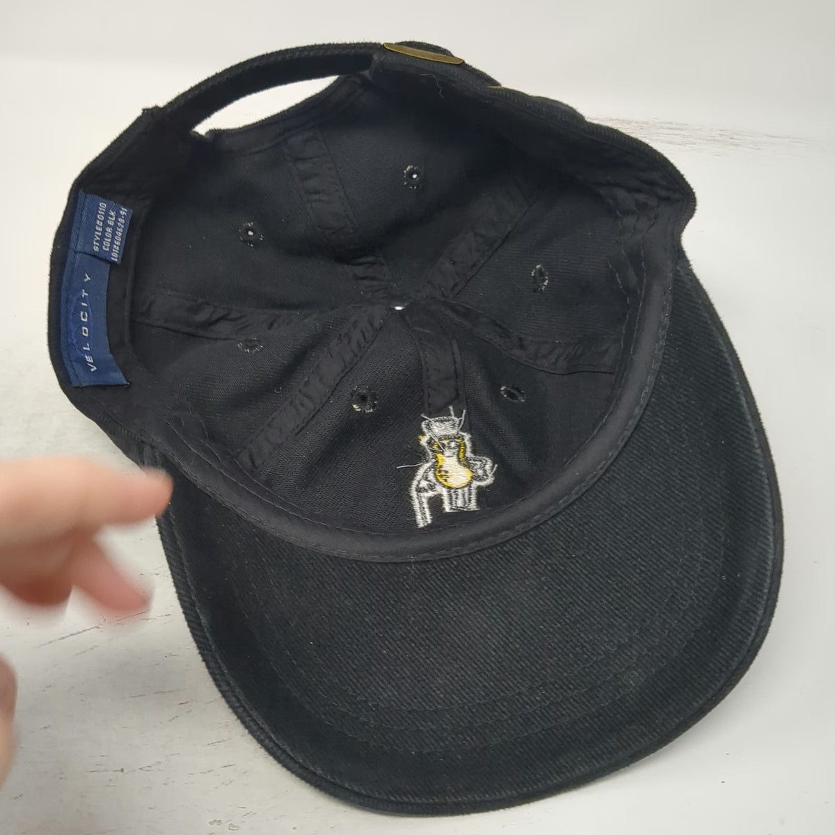 Velocity Baseball Cap Black One Size Mr. Peanut Planters Mascot Adjustable Hat