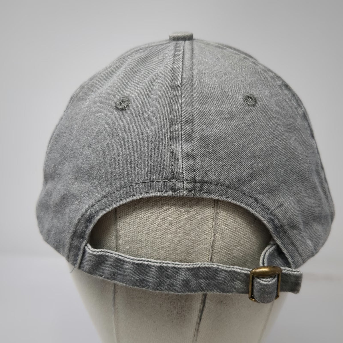 Headlines Baseball Cap Gray One Size Cherry Embroidery Adjustable Washed Cotton