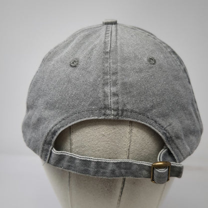 Headlines Baseball Cap Gray One Size Cherry Embroidery Adjustable Washed Cotton