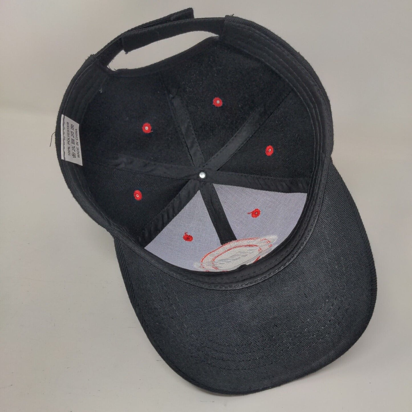 Chicago Strapback Hat Black One Size Adjustable Embroidered 6 Panel