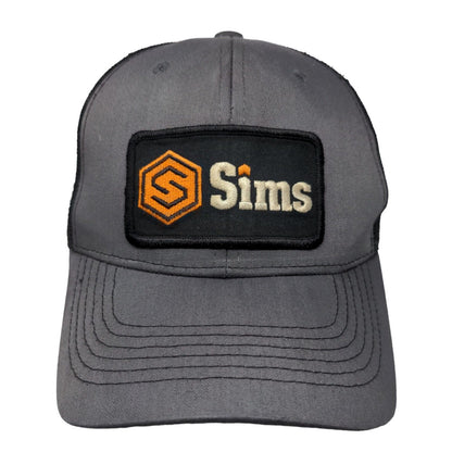 Sims Snapback Mesh Back Trucker Hat Gray One Size Embroidered Patch Colorblock