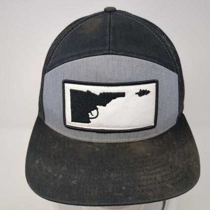 Idaho Gun Strapback Trucker Hat Black One Size Mesh Back Richardson