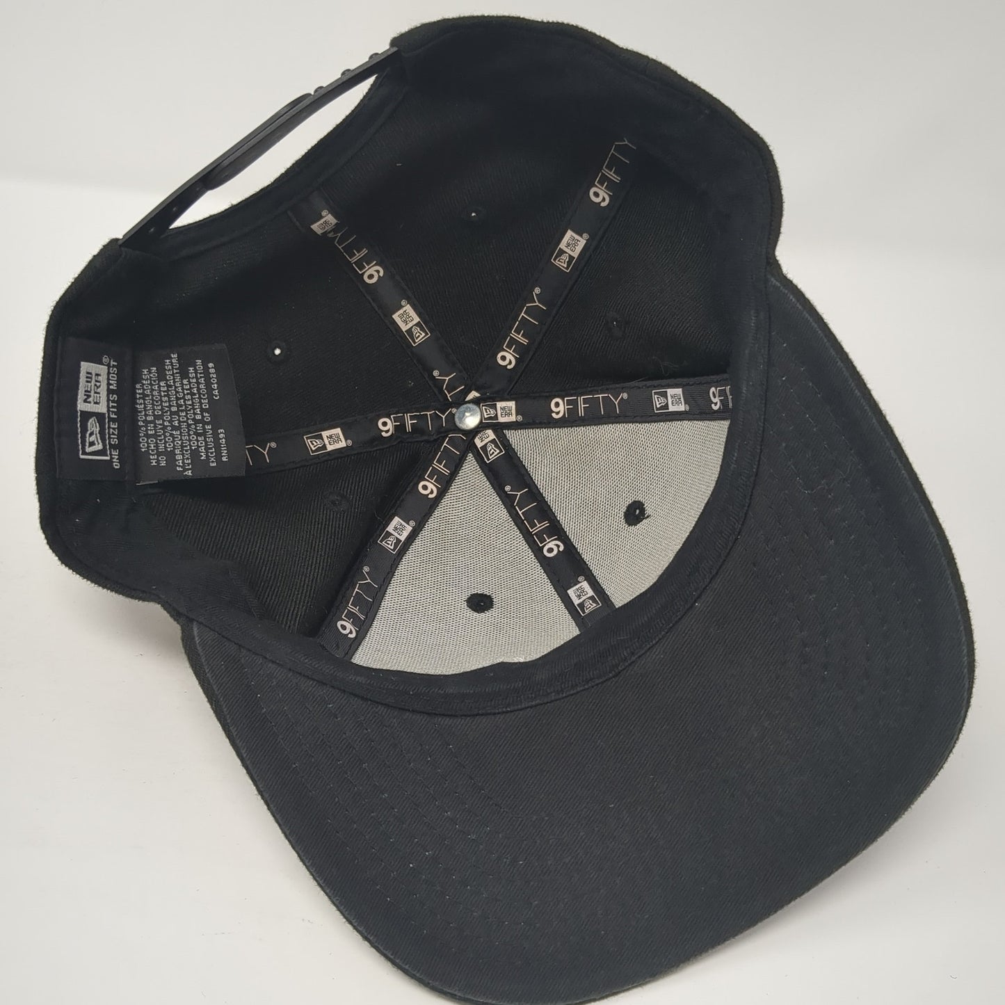RH Snapback Hat Black One Size Adjustable Embroidered New Era 6 Panel