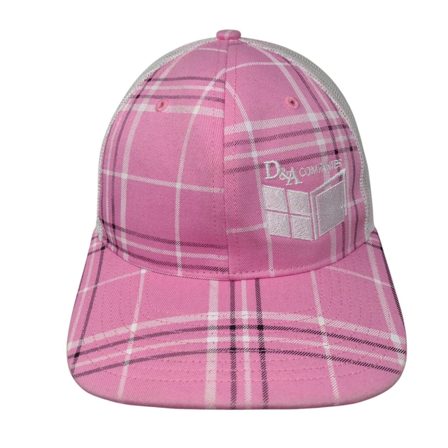 D&A Companies Snapback Trucker Hat Pink Small Plaid Mesh Back Richardson