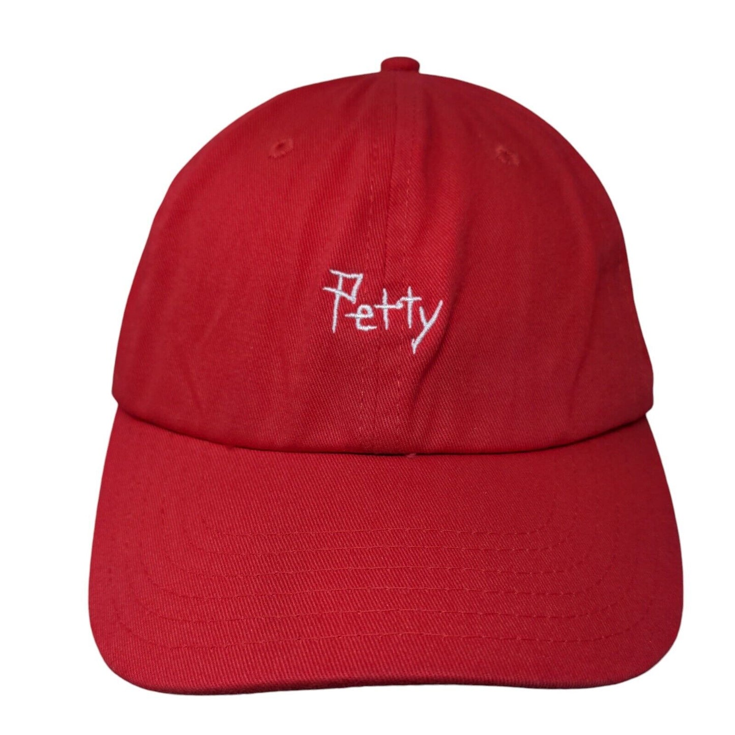 Petty Slideback Hat Red OSFM Adjustable Embroidered 6 Panel Twill Cotton