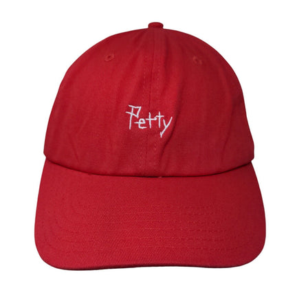 Petty Slideback Hat Red OSFM Adjustable Embroidered 6 Panel Twill Cotton
