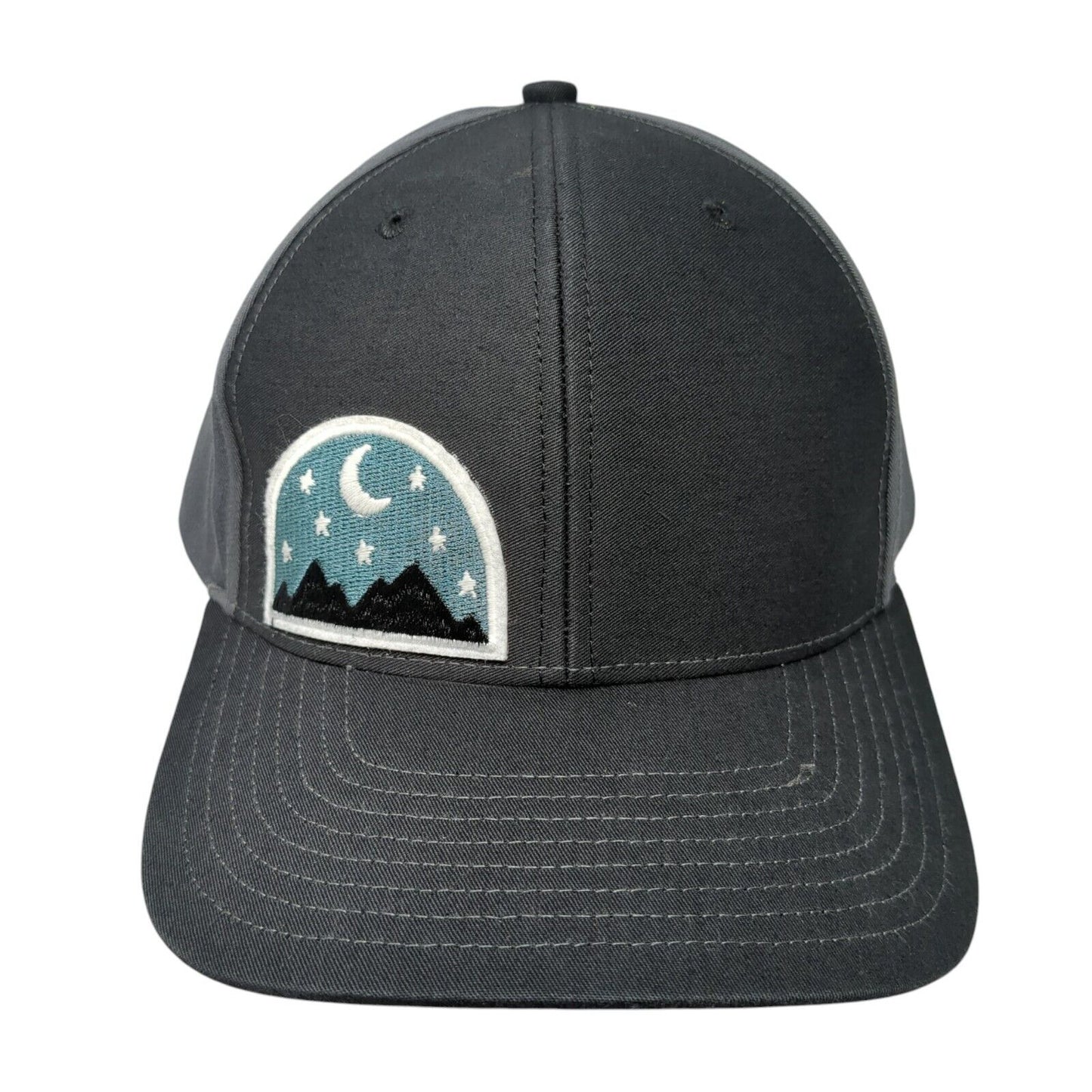 Star & Moon Snapback Hat Black OS Adjustable Embroidered Patriotic Richardson