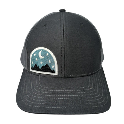 Star & Moon Snapback Hat Black OS Adjustable Embroidered Patriotic Richardson