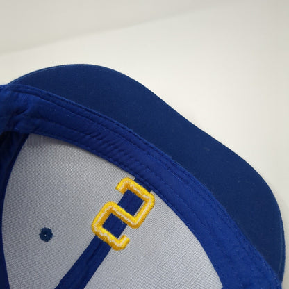 Letter S Snapback Hat Blue One Size Solid Alaska Airlines Embroidered