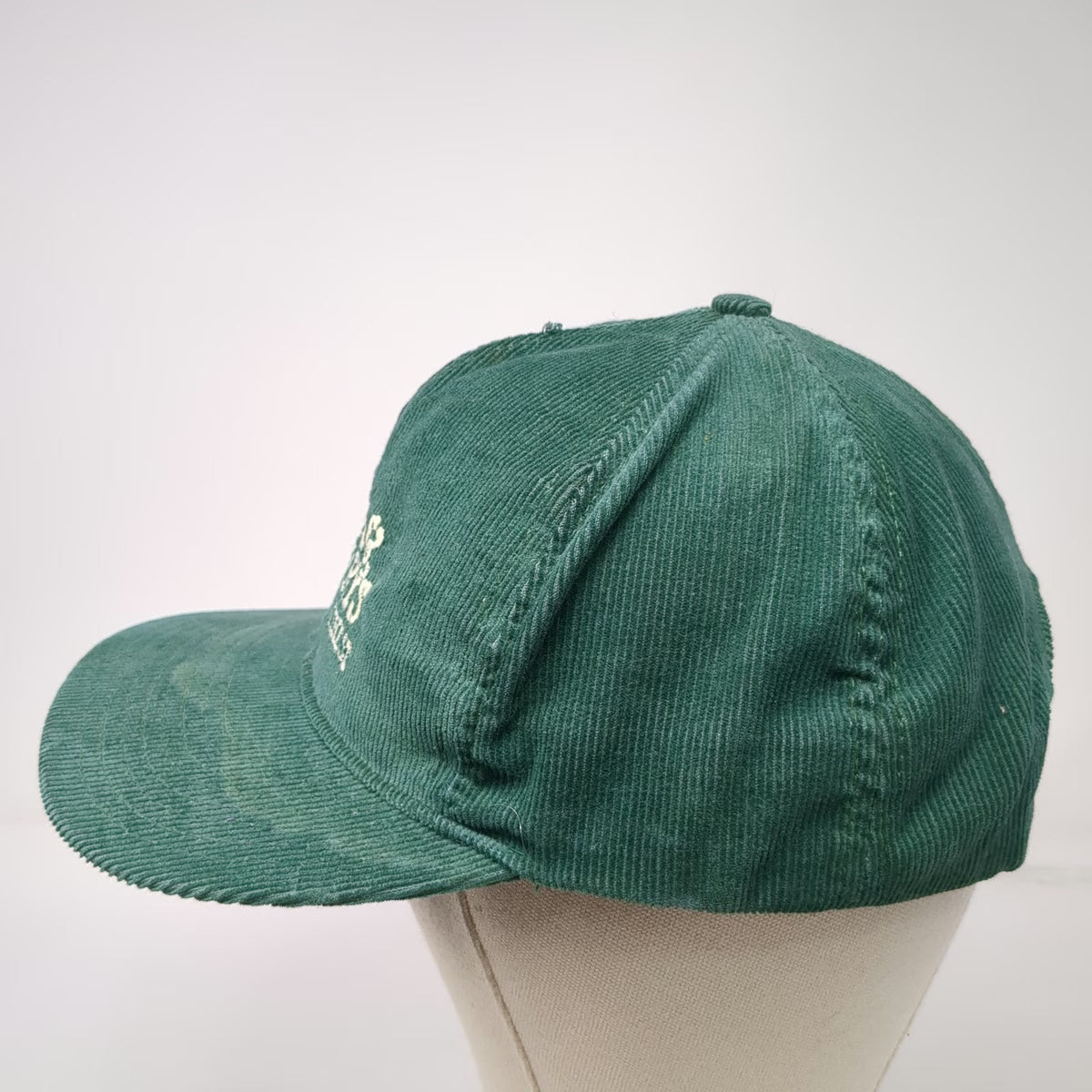 Ben & Jerry's Snapback Hat Green One Size Corduroy Made in USA Vermonts Finest