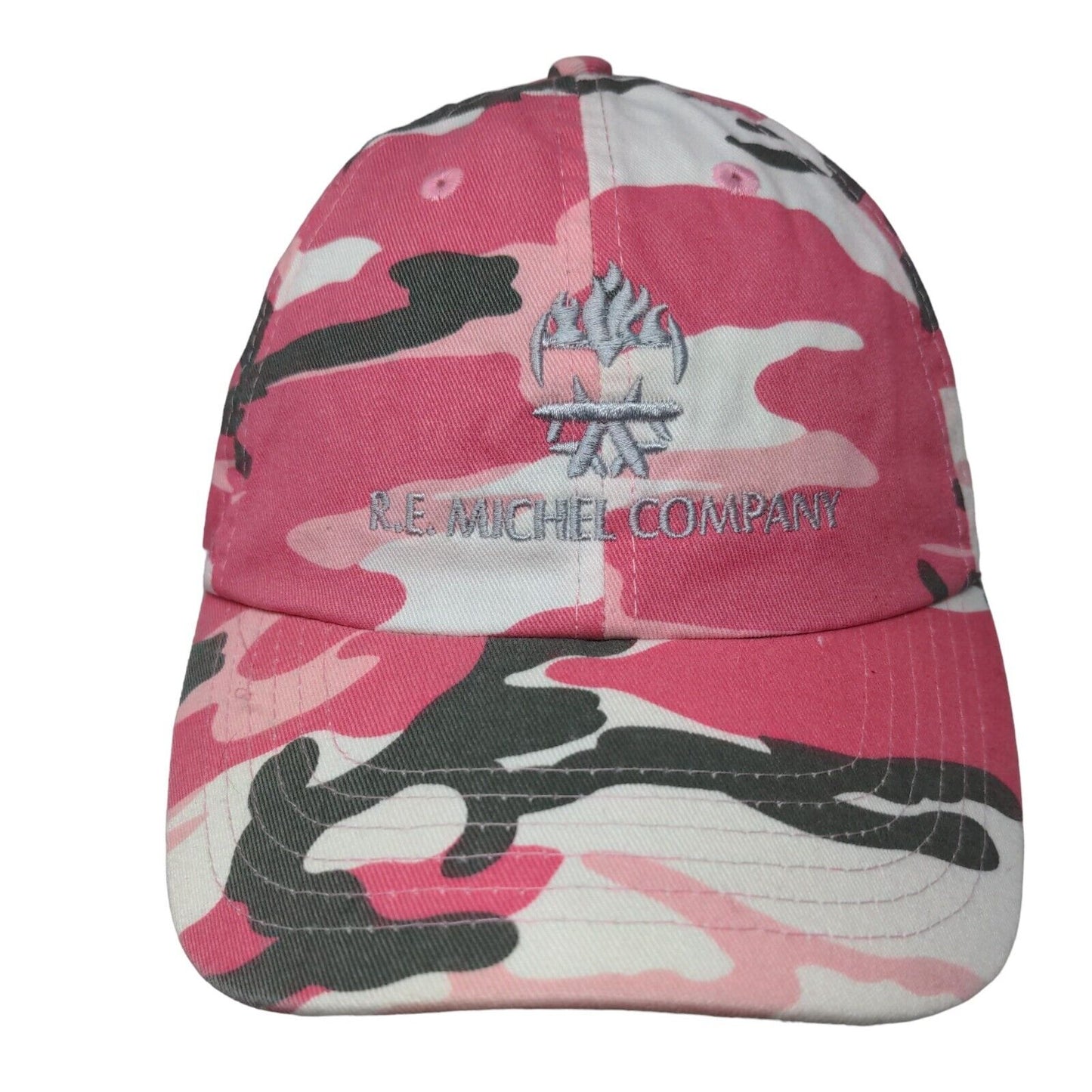R.E. Michel Company Slideback Hat Pink Camouflage One Size Embroidered 6 Panel
